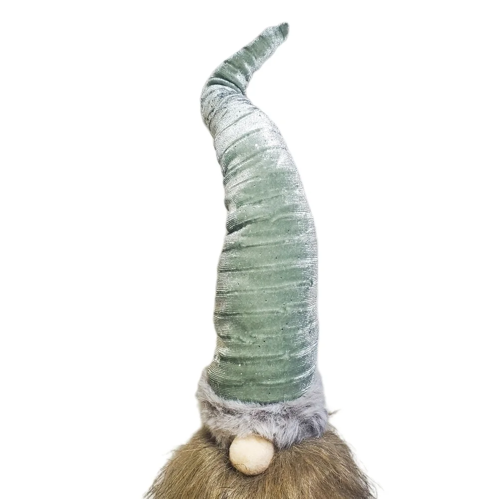 GNOME BOTTLE TOPPER WITH PALE GREEN HAT AND LONG BEARD FOR HOLIDAY GIFTS NEW